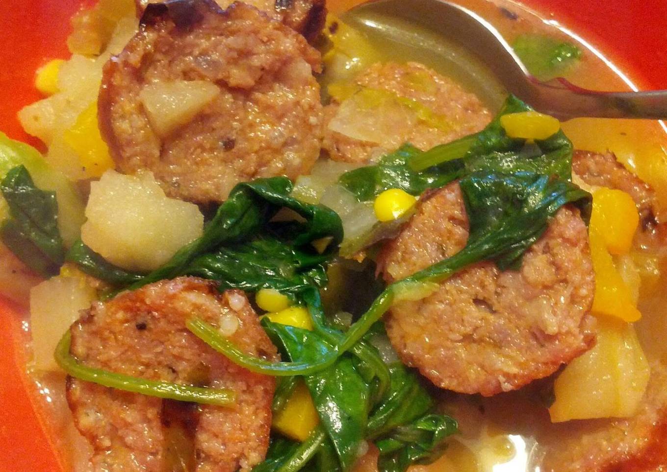 Sausage and sprout stew
