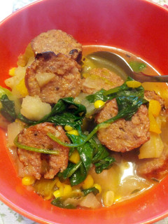 A picture of Sausage and sprout stew.
