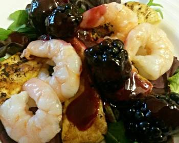 Easy Recipe Sigs Rich Fruit Sauce with Prawns and Halloumi Savory Delicious