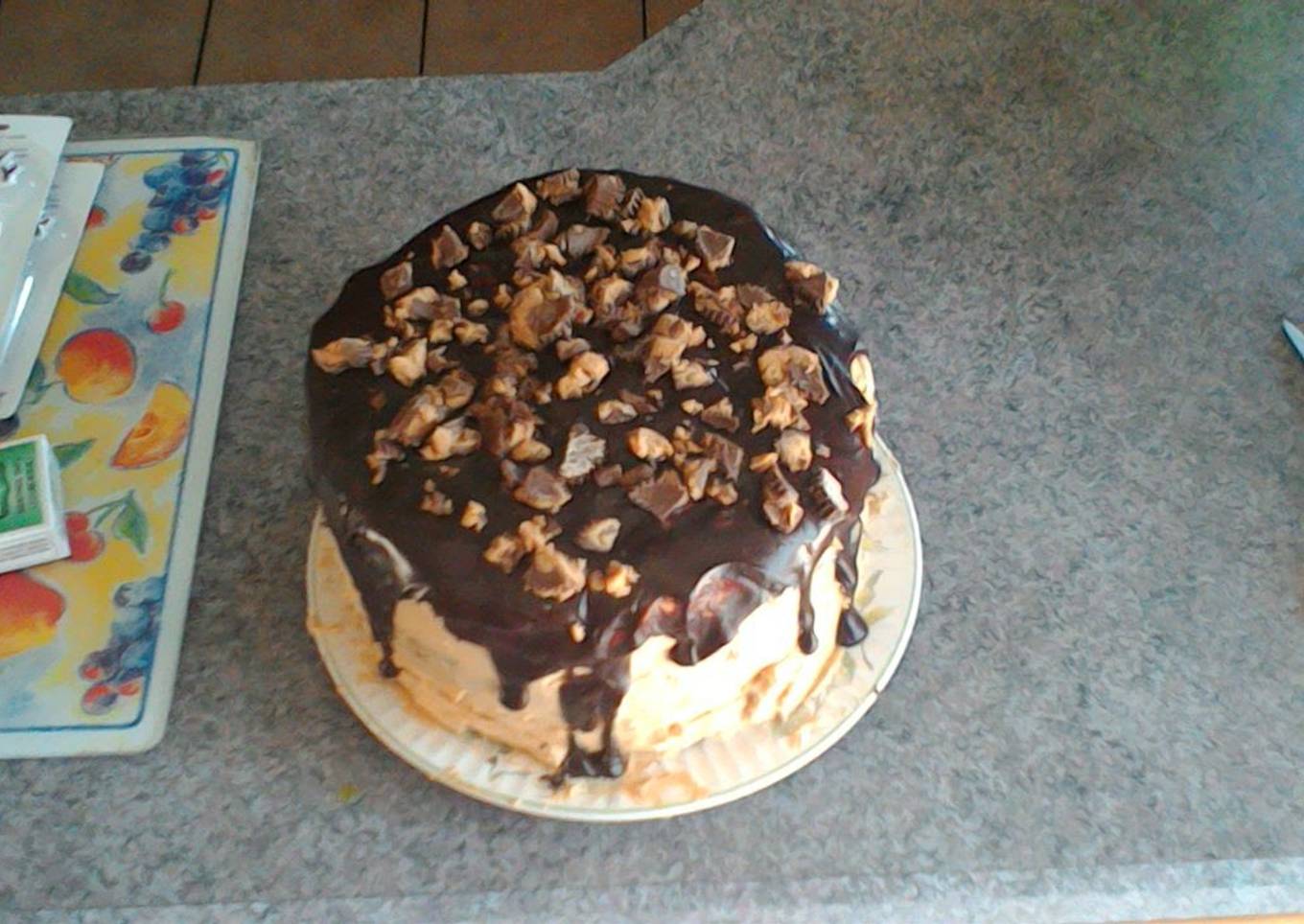 Chocolate peanut butter cup overload cake