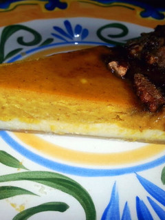A picture of Ray's' DOUBLE PUMPKIN PECAN CHEESECAKE.
