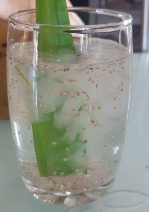 Hình của món Nha đam đường phèn hạt chia.