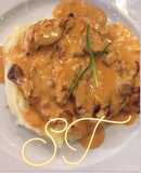 Pechugas con salsa stroganoff