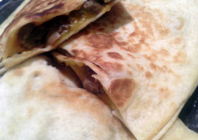 Recipe of Quick Steak &amp; Mushroom Teriyaki Quesadillas