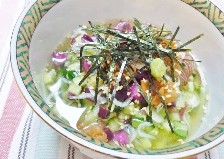 Recipe of Award-winning Summertime Chilled Ochazuke (Rice with Tea) with Dashi Stock Granules