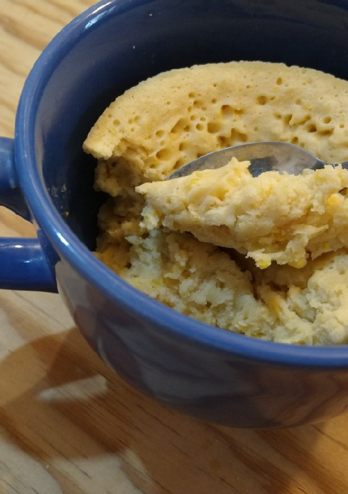 Una foto de Pastel de elote en taza (Mug cake) 🌽