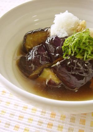 A picture of Deep-Fried Eggplants in Light Sauce.