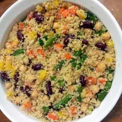 A picture of Couscous and three-bean salad.