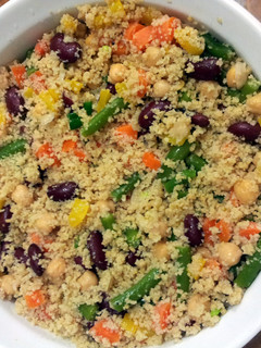 A picture of Couscous and three-bean salad.