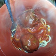 A picture of meatball monsters.