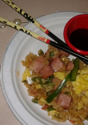 A picture of Home made Fried rice.