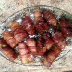 A picture of Bacon Wrapped Chicken Wings.