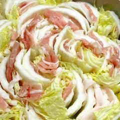 A picture of Layered Chinese Cabbage and Pork Hot Pot.