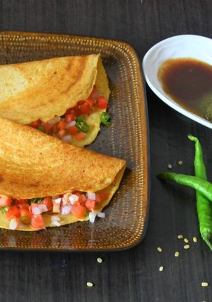 A picture of Moong dal chilla.