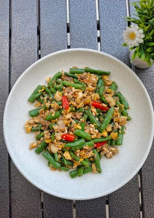 Foto resep Telur buncis oseng bawang
