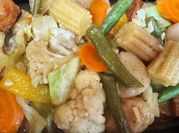 A picture of chicken and crab meat