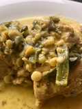 Pollito con rajas y elote