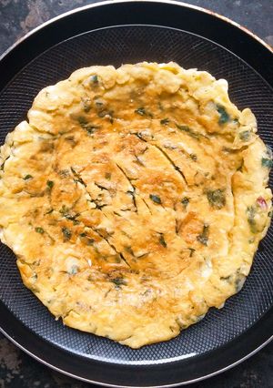 Foto resep Telur dadar bayam
