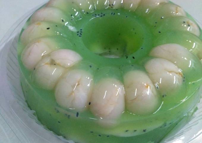 Puding leci melon