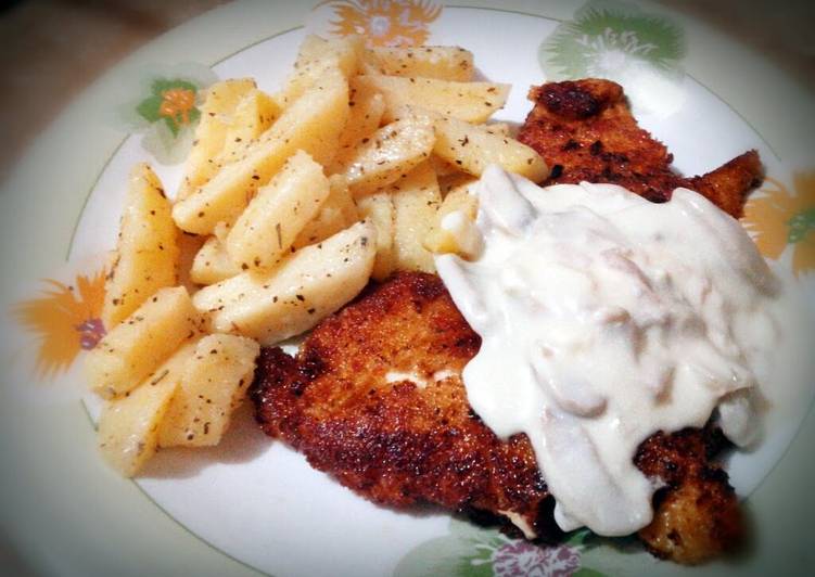 How to Make Super Quick Homemade chicken breast with cheesy mushroom sauce