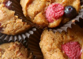 Easy Prepare Recipe Vickys Berry Spiced Pumpkin Muffins GF DF EF SF NF Delicious and Healthy
