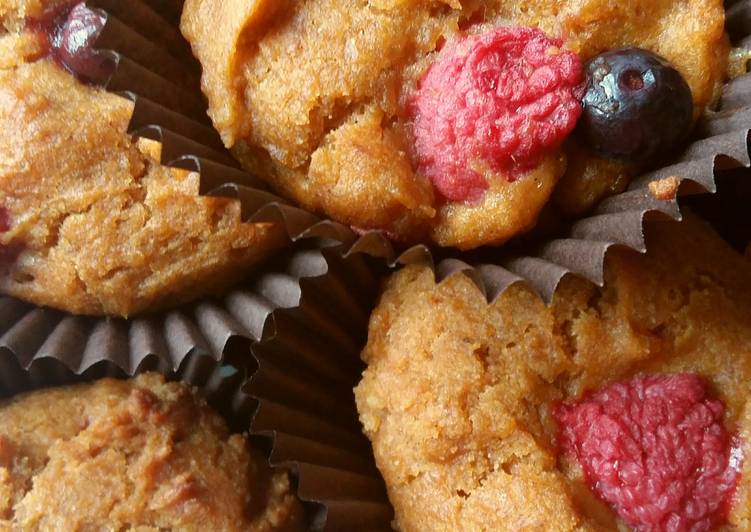 Steps to Make Ultimate Vickys Berry Spiced Pumpkin Muffins, GF DF EF SF NF