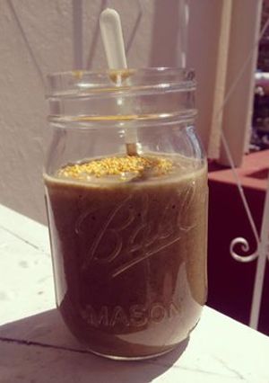 Una foto de Smoothie de proteína vegetal y cacao