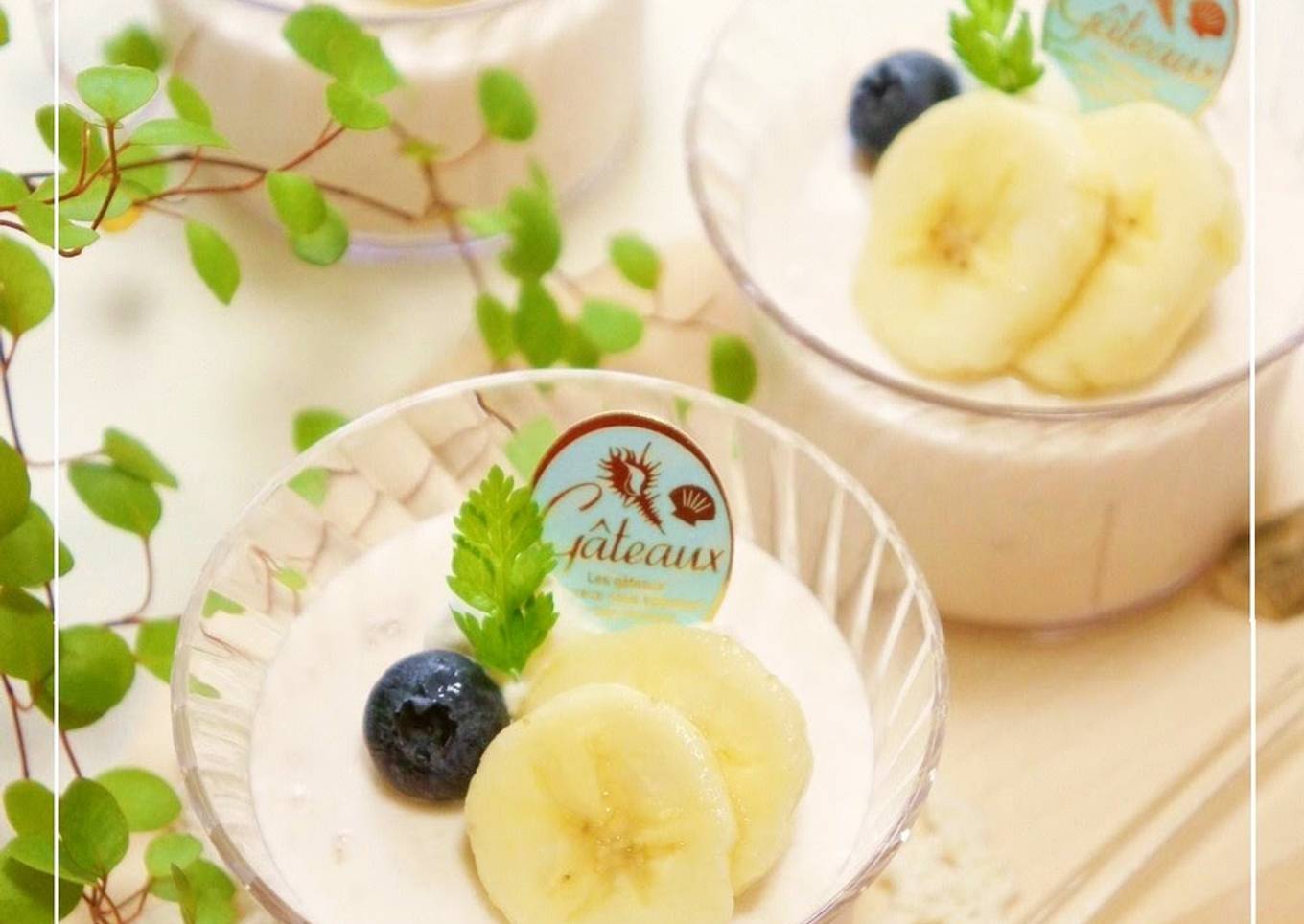Strained Yogurt Banana and No-bake Cheese Mousse