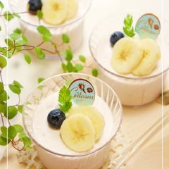 A picture of Strained Yogurt Banana and No-bake Cheese Mousse.