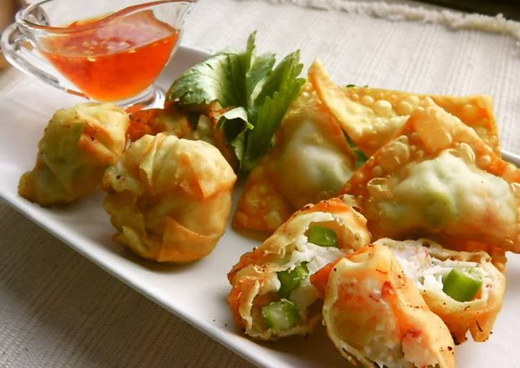 Easiest Way to Make Ultimate Shrimp and Spring Asparagus Fried Wontons