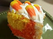 A picture of candy corn cake