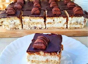 Zdjęcie przepisu Ciasto kinder bueno bez pieczenia.