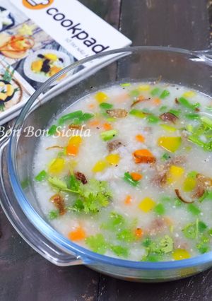 Hình của món Cháo Bò Rau Củ.
