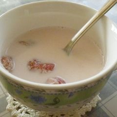 Easy Strawberry Milk in the Microwave A picture of Easy Strawberry Milk in the Microwave.