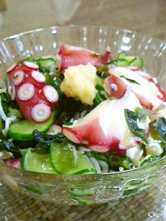 A picture of Octopus, Cucumber and Wakame Seaweed Vinegar Marinade.