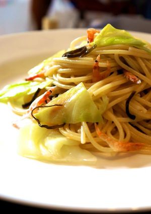 A picture of Quick & Easy Spring Cabbage and Sakura Shrimp Pasta.