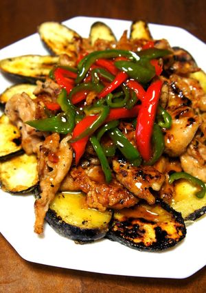 A picture of Done in 15 Minutes! Crunchy Pork and Eggplant with Sweet-Salty Sauce.