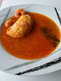 Sopa de verdura y merluza