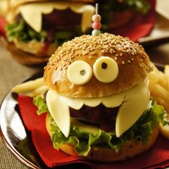 A picture of Halloween Monster Burgers.