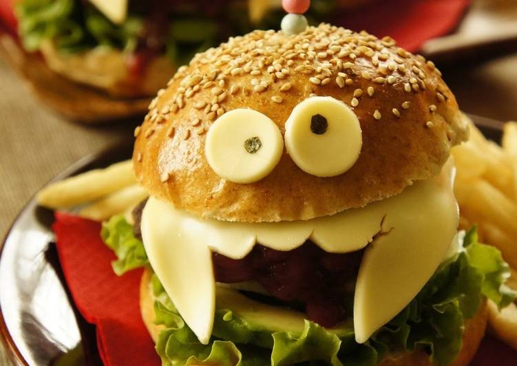 Recipe of Any-night-of-the-week Halloween Monster Burgers