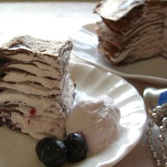 Fresh Berry and Chocolate Crepe Cake A picture of Fresh Berry and Chocolate Crepe Cake.
