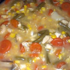 A picture of Macs chicken soup.