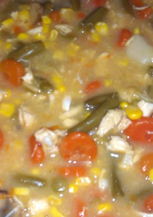 A picture of Macs chicken soup.