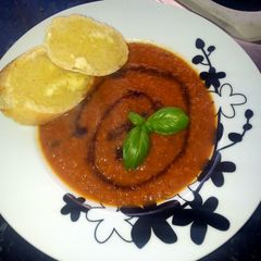 A picture of Tomato and Courgette/Zucchini Soup.