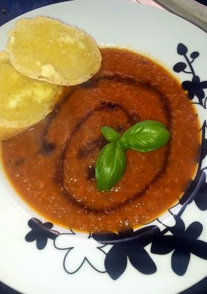 A picture of Tomato and Courgette/Zucchini Soup.