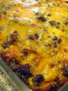 A picture of Mom's Breakfast Casserole.