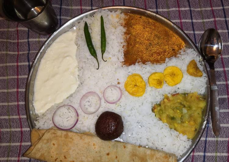 Rice Sambar Alu Sabji