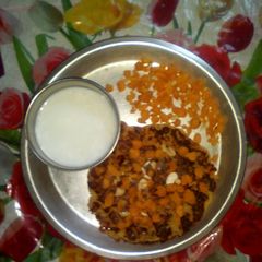 A picture of Sweet boondi stuffed parantha.
