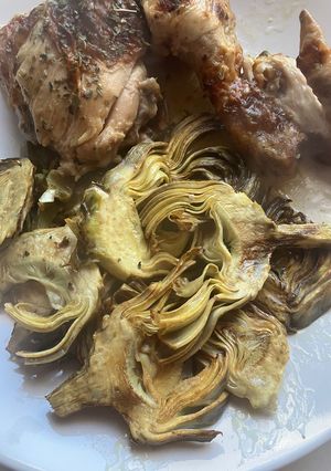Una foto de Alcachofas rehogadas en airfryer o en sartén!