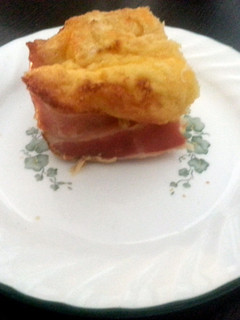 A picture of bacon crust quiche.